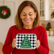 Siawoy 48Pcs Christmas Aluminum Food Containers with Lids 8 Christmas Buffalo Plaid Designs Christmas Treat Containers Christmas Cookie Tins with Lids Disposable Christmas Leftover Containers