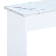 Dining Table With 2 Benches Dining Table Set For Kitchen, Dining Room, Small Space Artificial Marble White