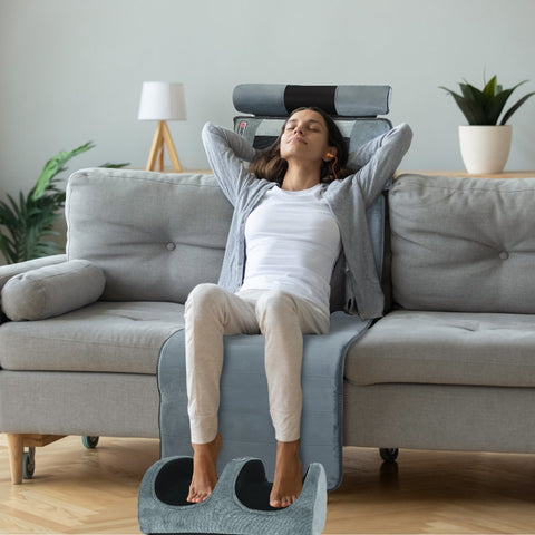 Advanced Version 1 Set Full Body Electric Massage Mat With Neck Foot Massage Head Pillow And Cloth Lumbar Pillow Timer Anti-Slip Bottom Earplugs