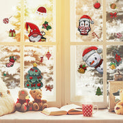 Christmas Window Clings 242Pcs Double Sided Christmas Window Stickers Reusable 9 Sheets Snowflake Santa Snowman Window Clings Decals For Xmas Home School Office Decorations Clearance