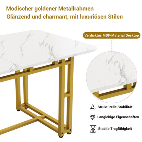 Metal Frame Rectangular Dining Table Modern Kitchen Table