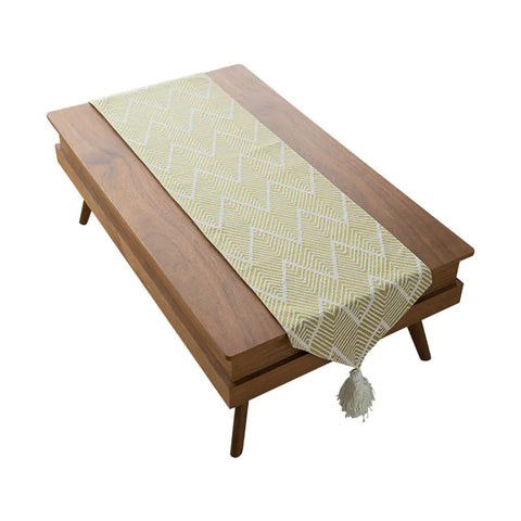Japanese 3D Jacquard Table Runner with Tassels