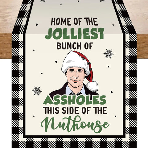 Christmas Vacation Decorations Funny Christmas Table Runner Griswold Family Christmas Vacation Merchandise Gifts Winter Holiday Party Supplies Xmas Home Kitchen Table Decor 13x72 Inch