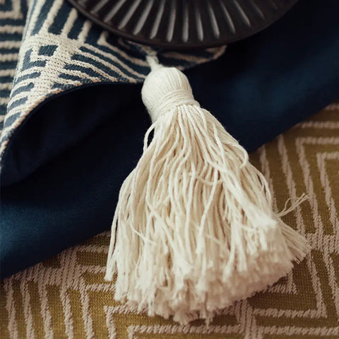 Japanese 3D Jacquard Table Runner with Tassels