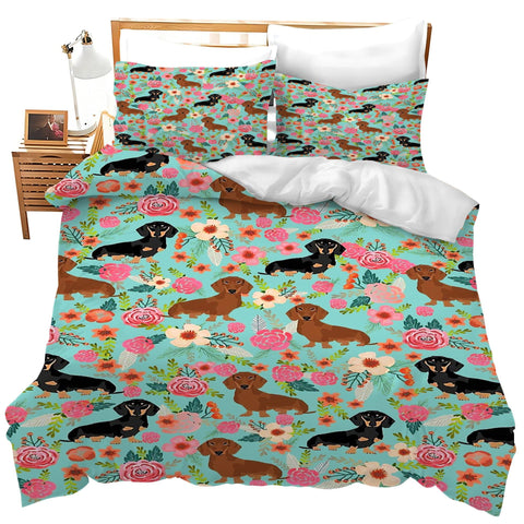Cartoon Bedding Cute Animal Print Bedding Set