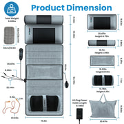 Advanced Version 1 Set Full Body Electric Massage Mat With Neck Foot Massage Head Pillow And Cloth Lumbar Pillow Timer Anti-Slip Bottom Earplugs